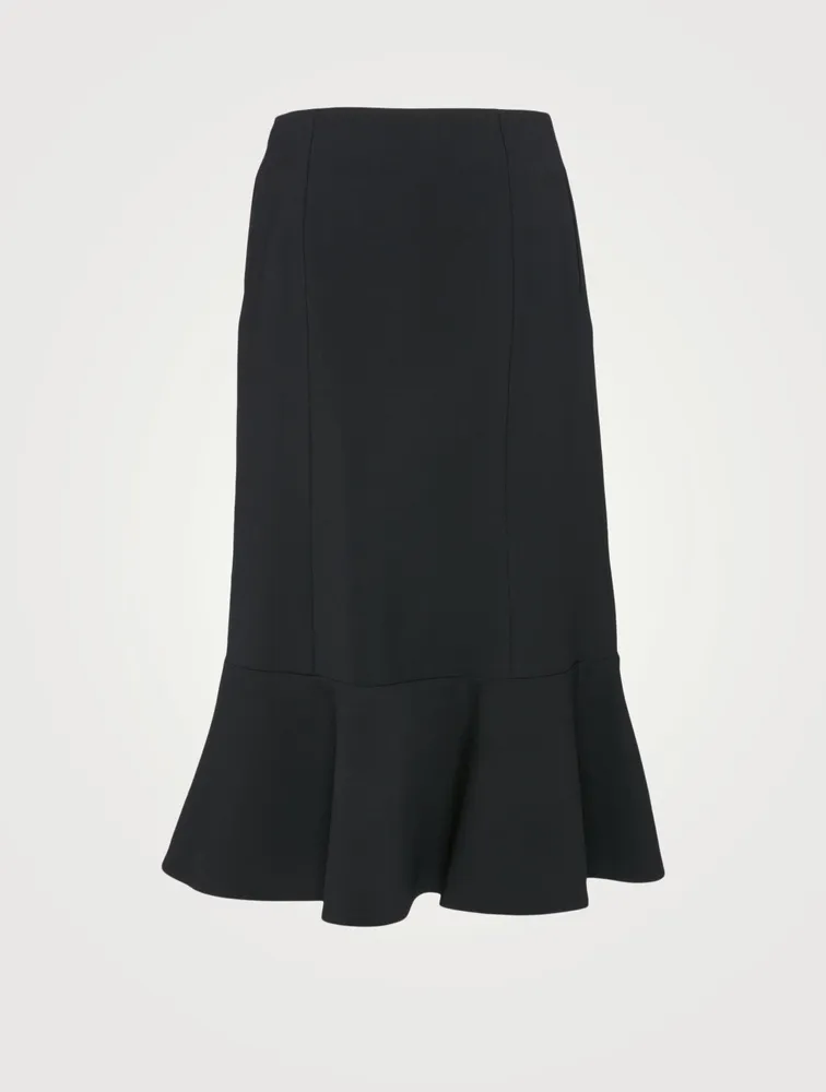 Wool-Blend Midi Skirt