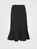 Wool-Blend Midi Skirt