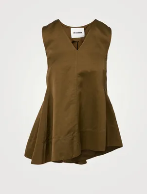Linen-Blend Sleeveless Top