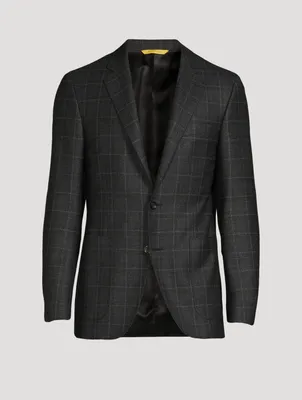 Wool Jacket Plaid Print