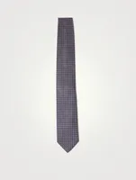 Silk Tie In Geometric Print