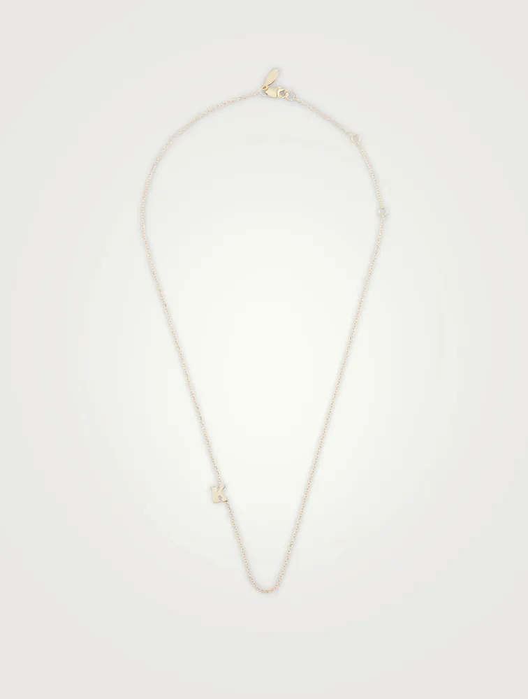 Love Letter Gold K Initial Necklace With Diamond