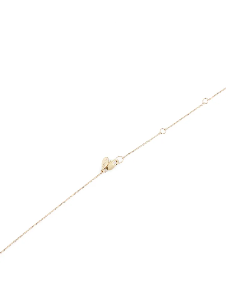 Love Letter Gold D Initial Necklace With Pavé Diamonds