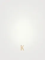 Love Letter Gold K Initial Stud Earring With Pavé Diamonds