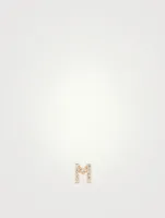 Love Letter Gold Initial Stud Earring With Pavé Diamonds