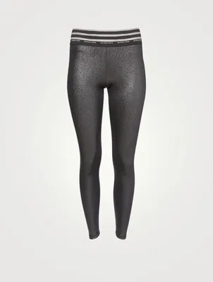 Logo Band Metallic Leggings
