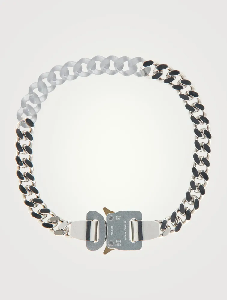 Metal And Nylon Chain Necklace