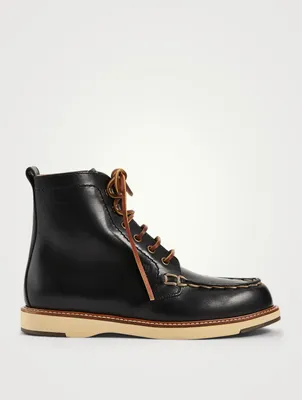 Leather Lace-Up Ankle Boots