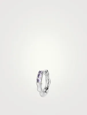 Bordo Sterling Silver Huggie Hoop Earring