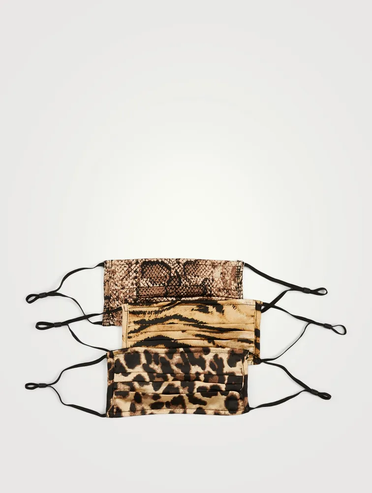 Winnie Trio Set Face Masks In Animal Print