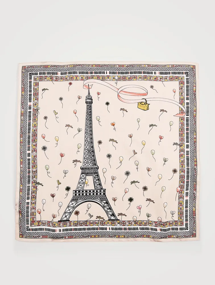Silk Scarf In Eiffel Tower Print