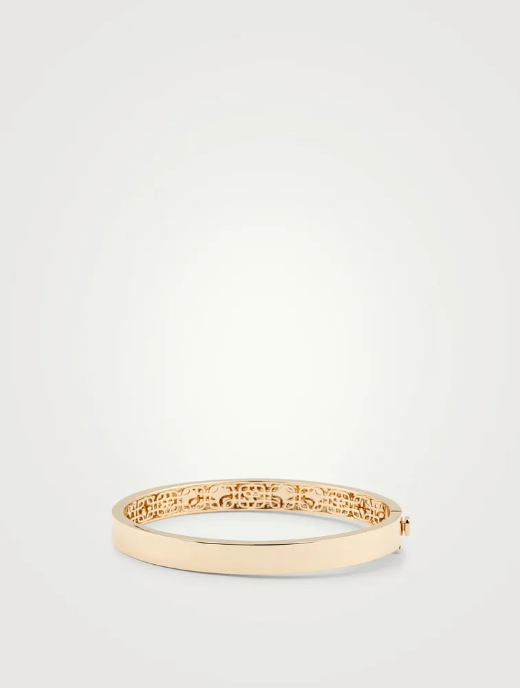 14K Gold Icon Hinge Bangle Bracelets