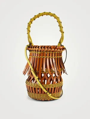 Fringes Leather Bucket Bag