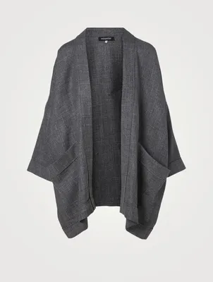 Alpaca Wool And Linen Open Jacket