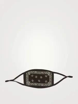 Cotton Face Mask In Bandana Paisley Print