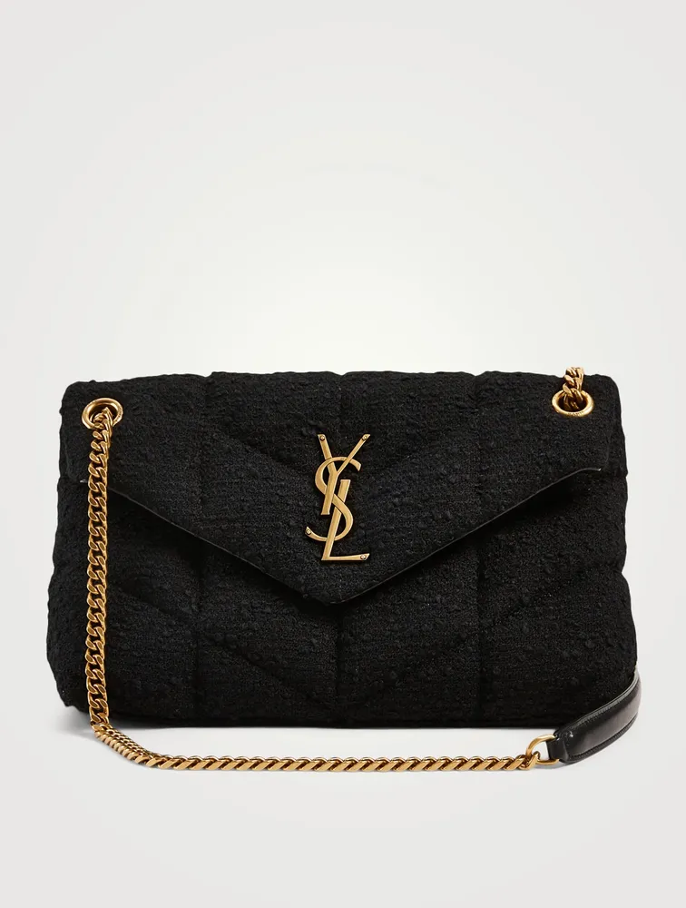 Small Loulou YSL Monogram Bouclé Tweed Wool Puffer Bag