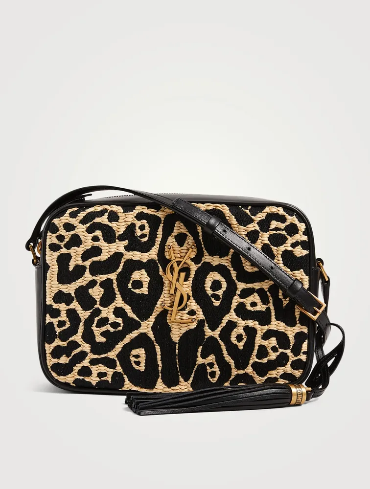 Medium Lou YSL Monogram Raffia Camera Bag In Leopard Print