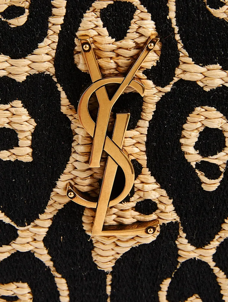 Medium Lou YSL Monogram Raffia Camera Bag In Leopard Print