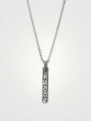 Silver Prayer Box Pendant Necklace