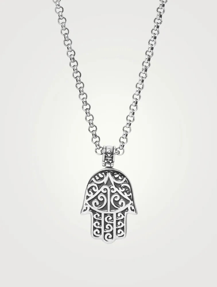 Silver Hamsa Hand Necklace