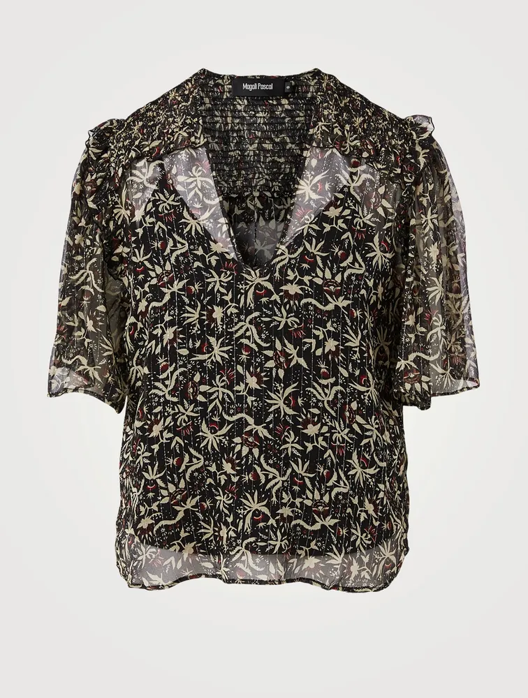 Foly Silk And Lurex Blouse Opera Print