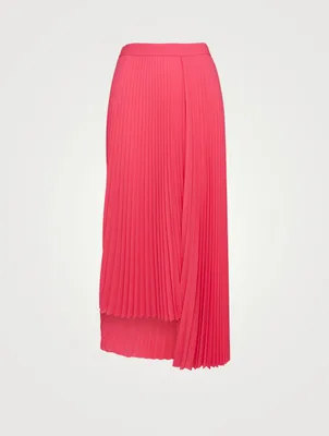 Asymmetric Pleated Midi Skirt