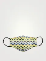 Silk Face Mask In Zig-Zag Print