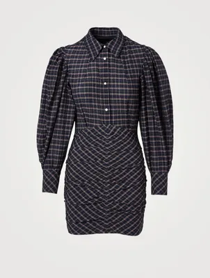 Filanua Cotton And Silk Mini Dress Check Print
