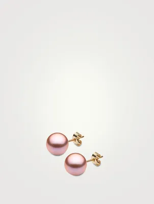 Classic 18K Gold 9mm Pearl Stud Earrings