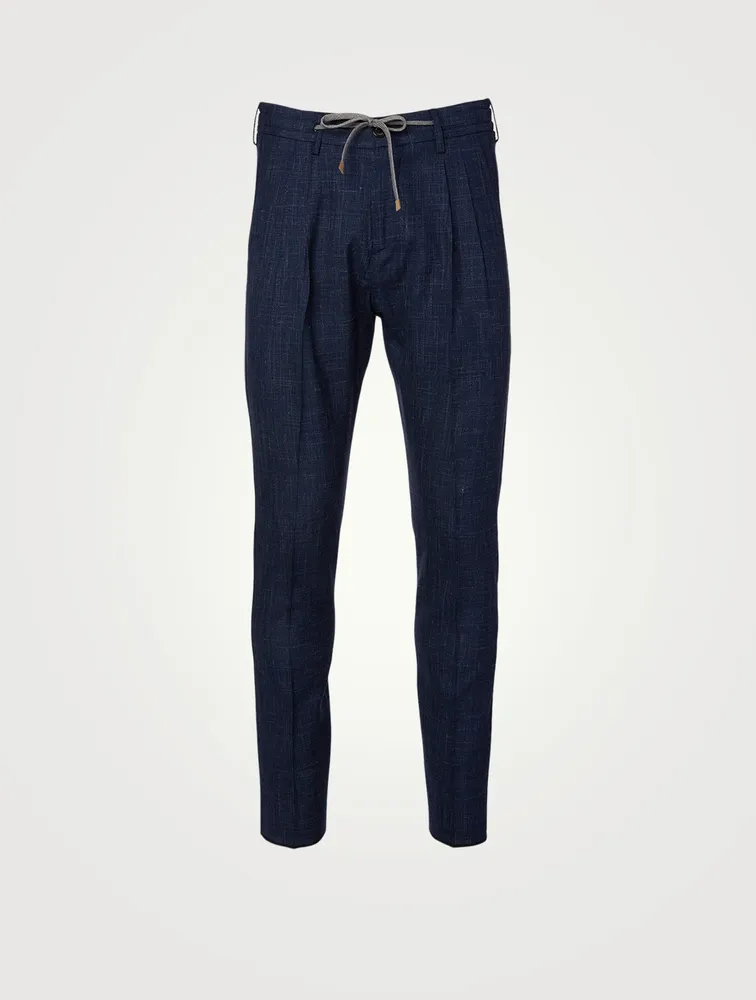 Wool Silk And Linen Jogger Pants