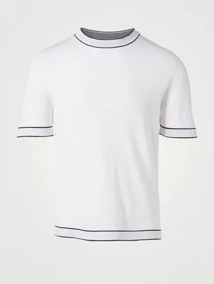 Cotton T-Shirt With Tipping