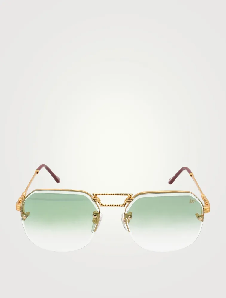 CEO Bevel Drill Mount Aviator Sunglasses