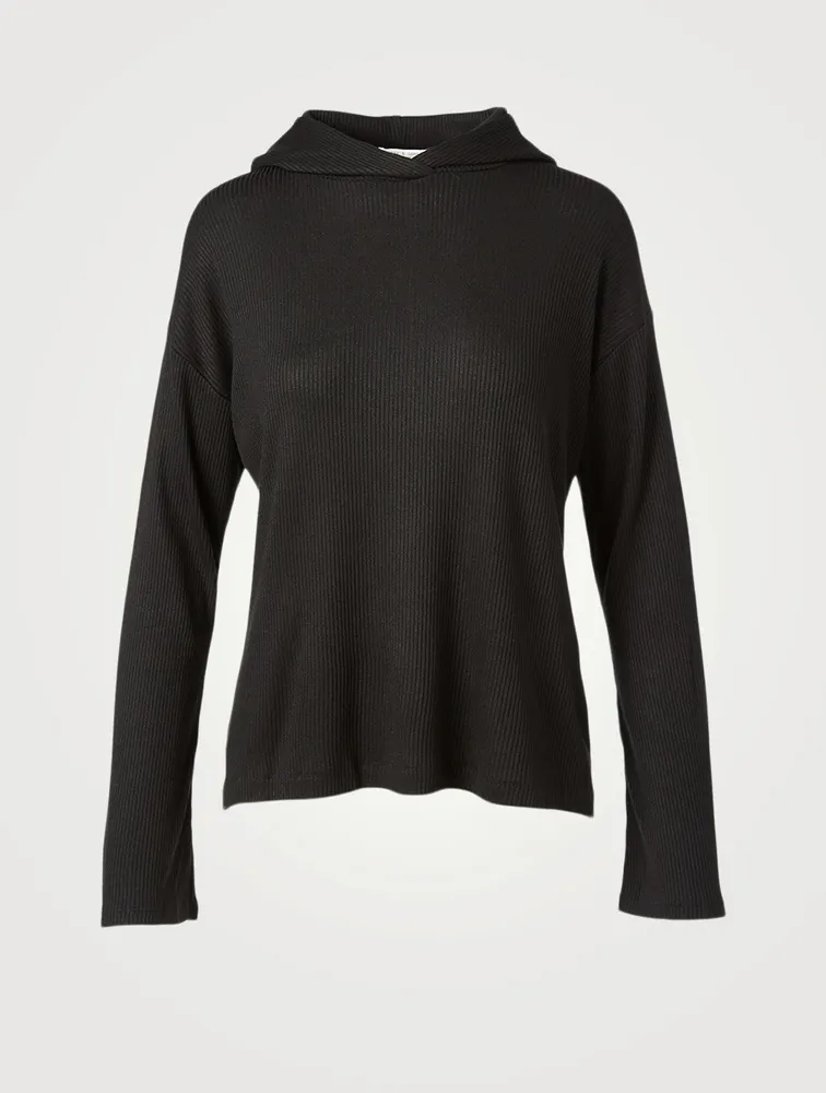 Ribbed Knit Hoodie