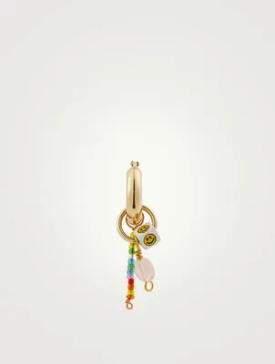 18K Goldplated Smiley Hoop Earring