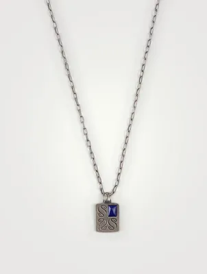 Ara Silver Pendant Necklace With Lapis Lazuli