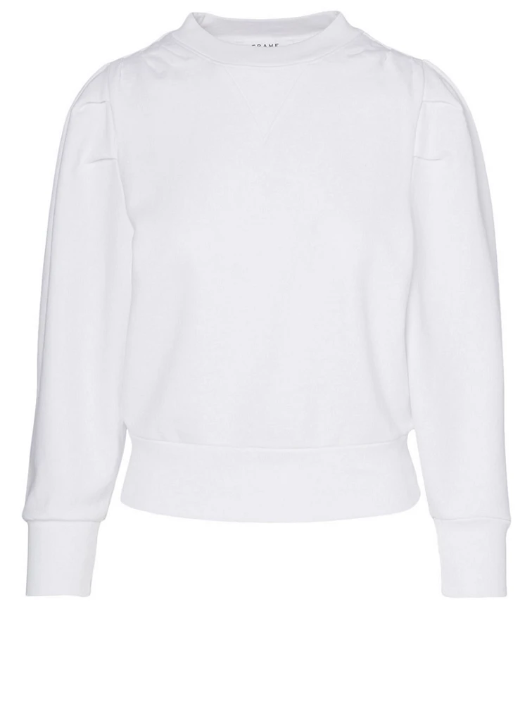 Cotton Shirred Sweatshirt
