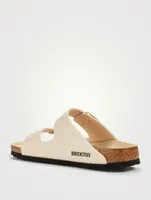 Arizona Leather Slide Sandals Metallic Python Print