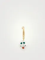 24K Goldplated Cotton Candy Earring With Crystal And Pearl