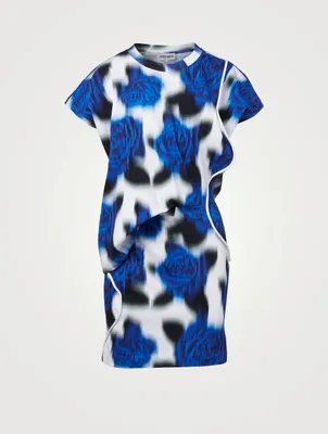 Cotton T-Shirt Dress Roses Print