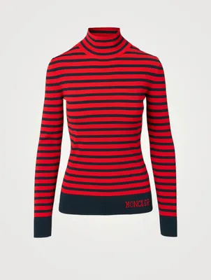Turtleneck Sweater Striped Print