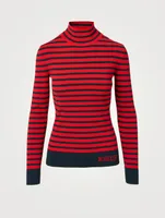 Turtleneck Sweater Striped Print