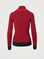 Turtleneck Sweater Striped Print