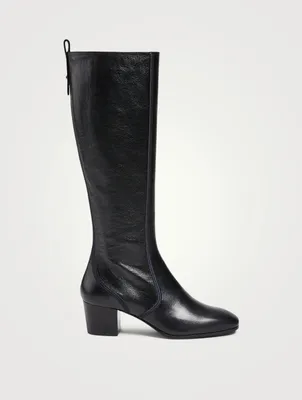 Goldee Leather Heeled Knee-High Boots
