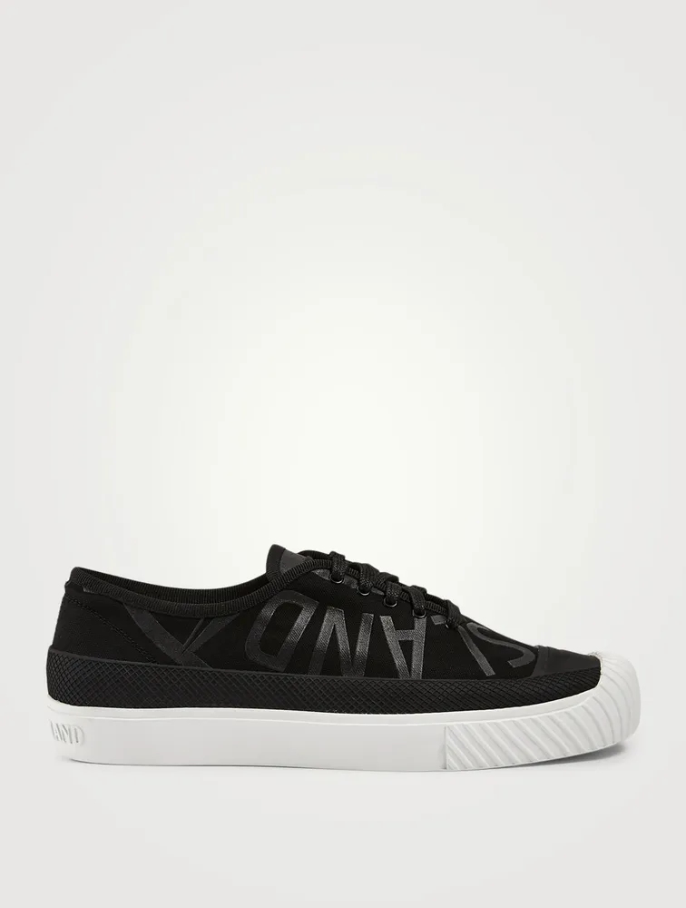 Deck Cotton Canvas Sneakers Compass Print