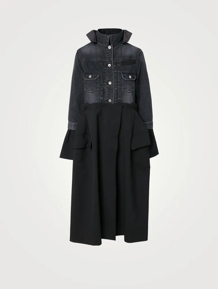 Denim Suiting Long-Sleeve Coat