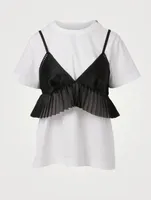 Cotton Poplin T-Shirt With Bralette