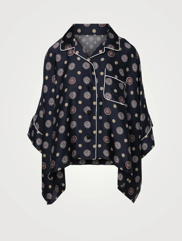 Printed Short-Sleeve Blouse