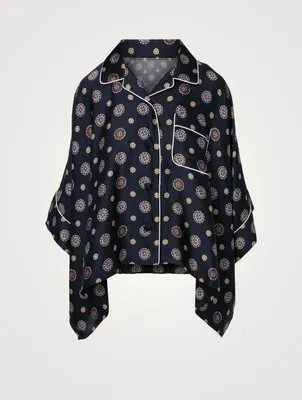 Printed Short-Sleeve Blouse