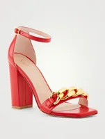 Amelina Block 100 Chain Leather Heeled Sandals