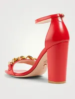 Amelina Block 100 Chain Leather Heeled Sandals